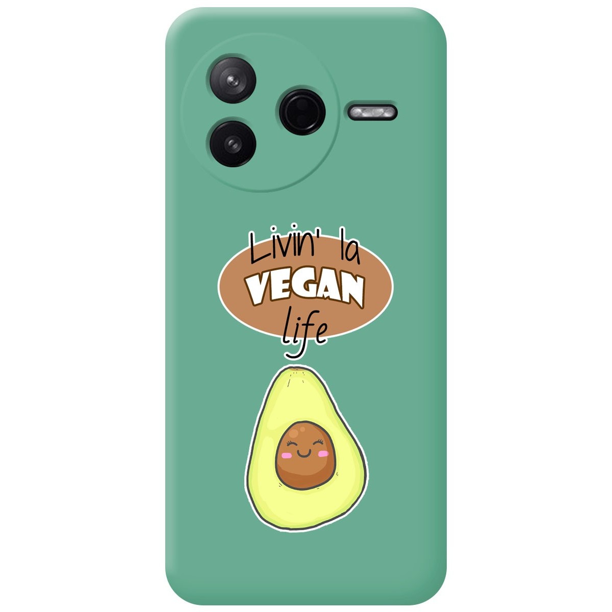 Funda Silicona Líquida Verde para Xiaomi Poco F7 Pro 5G diseño Vegan Life Dibujos