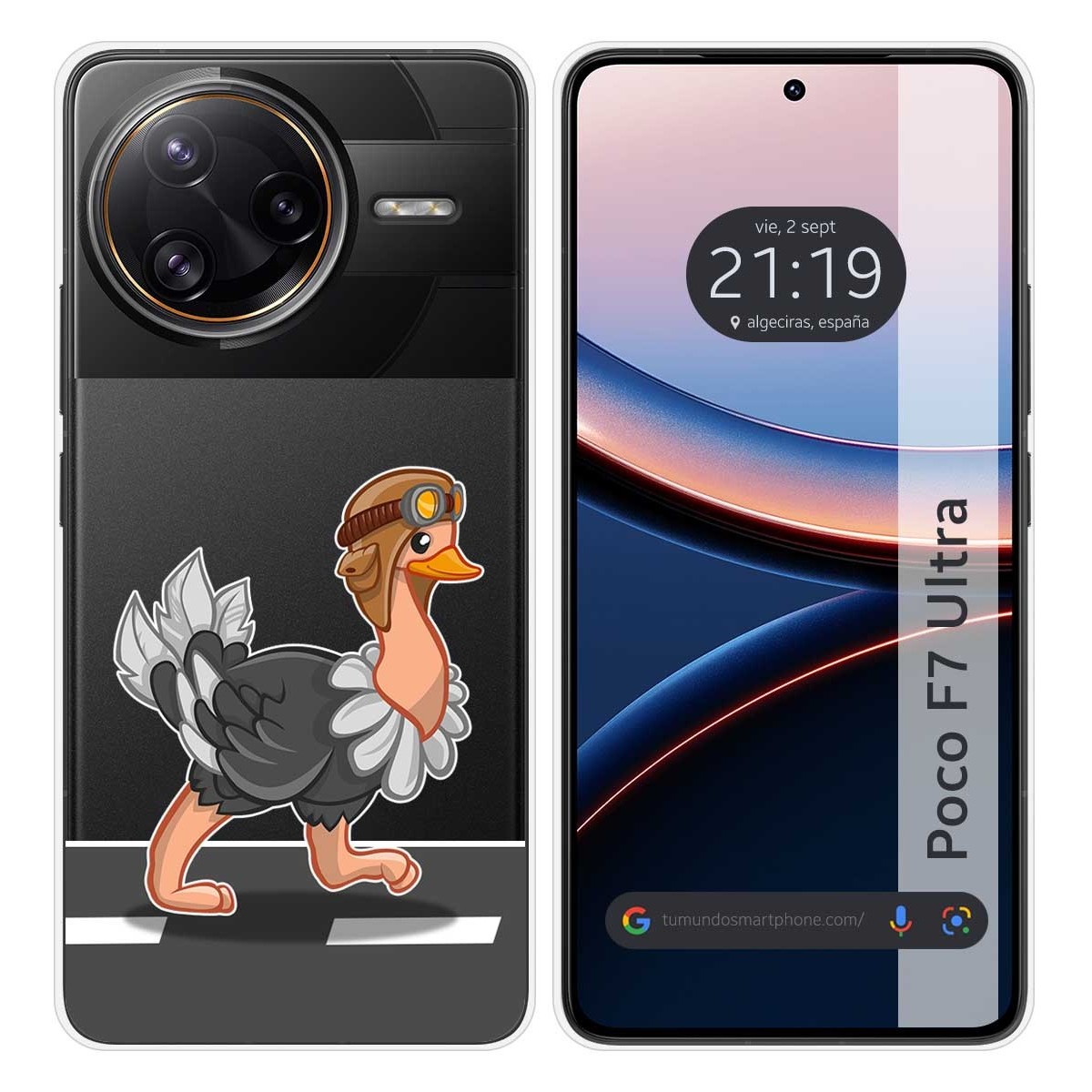 Funda Silicona Transparente para Xiaomi Poco F7 Ultra 5G diseño Avestruz Dibujos