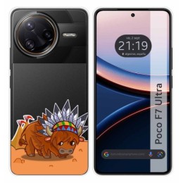 Funda Silicona Transparente para Xiaomi Poco F7 Ultra 5G diseño Bufalo Dibujos