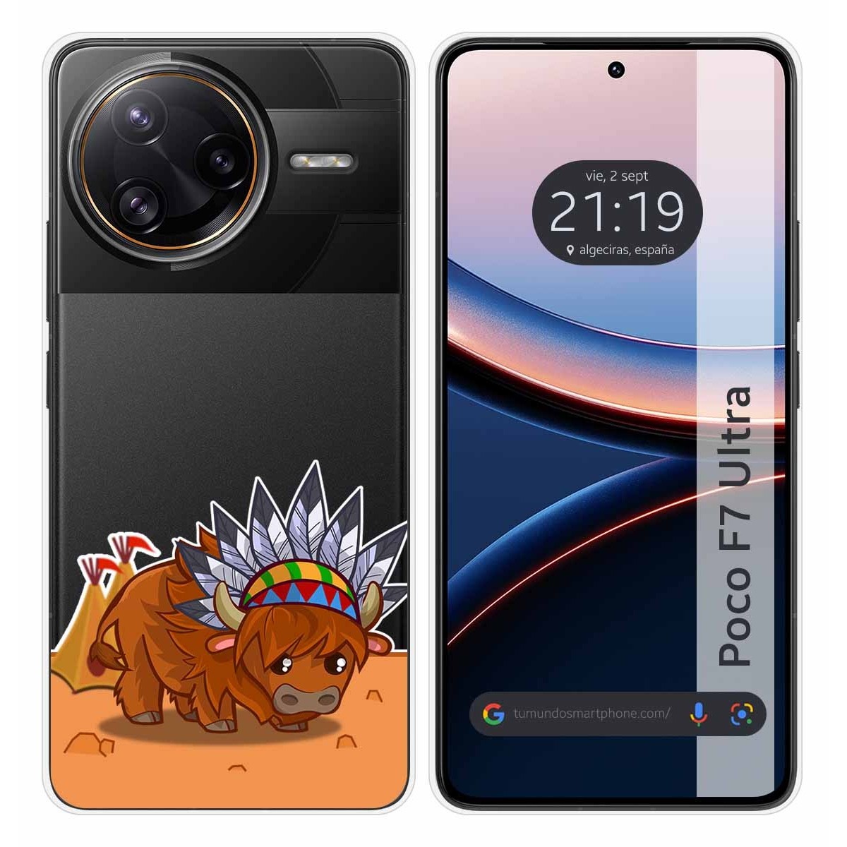 Funda Silicona Transparente para Xiaomi Poco F7 Ultra 5G diseño Bufalo Dibujos