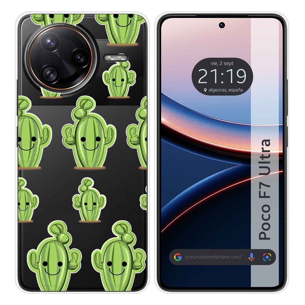 Funda Silicona Transparente para Xiaomi Poco F7 Ultra 5G diseño Cactus Dibujos