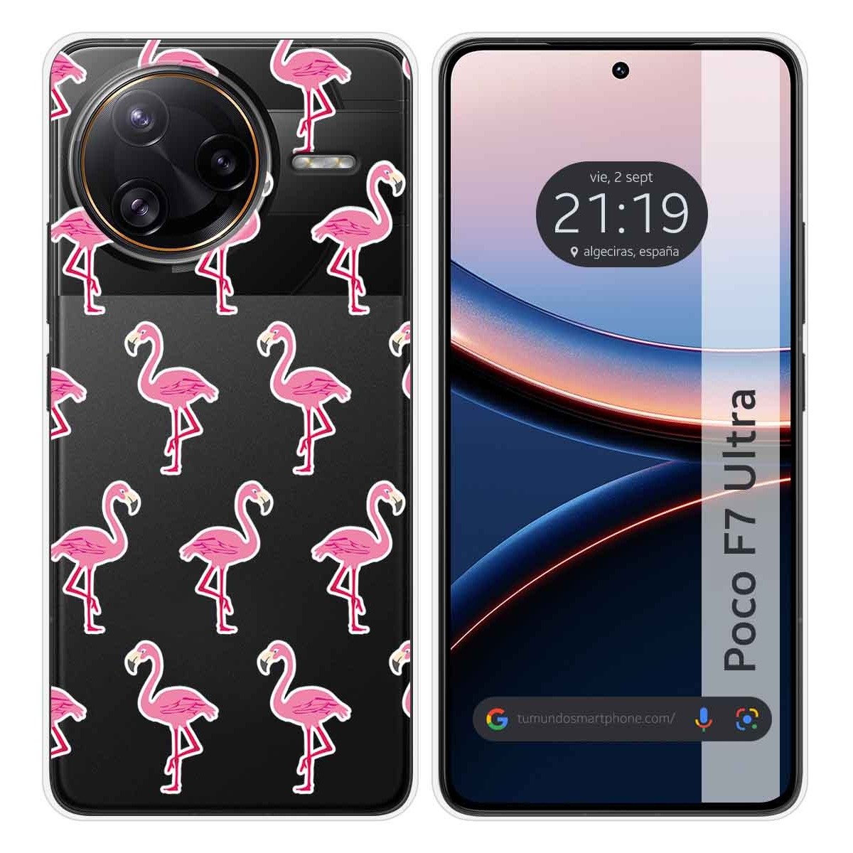 Funda Silicona Transparente para Xiaomi Poco F7 Ultra 5G diseño Flamenco Dibujos