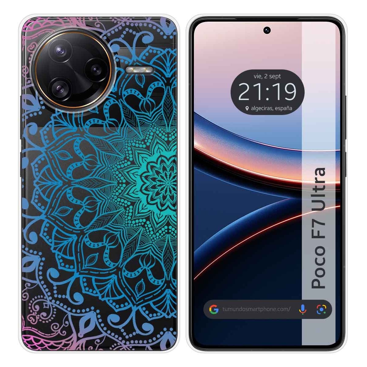 Funda Silicona Transparente para Xiaomi Poco F7 Ultra 5G diseño Mandala Dibujos