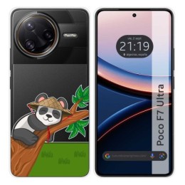 Funda Silicona Transparente para Xiaomi Poco F7 Ultra 5G diseño Panda Dibujos