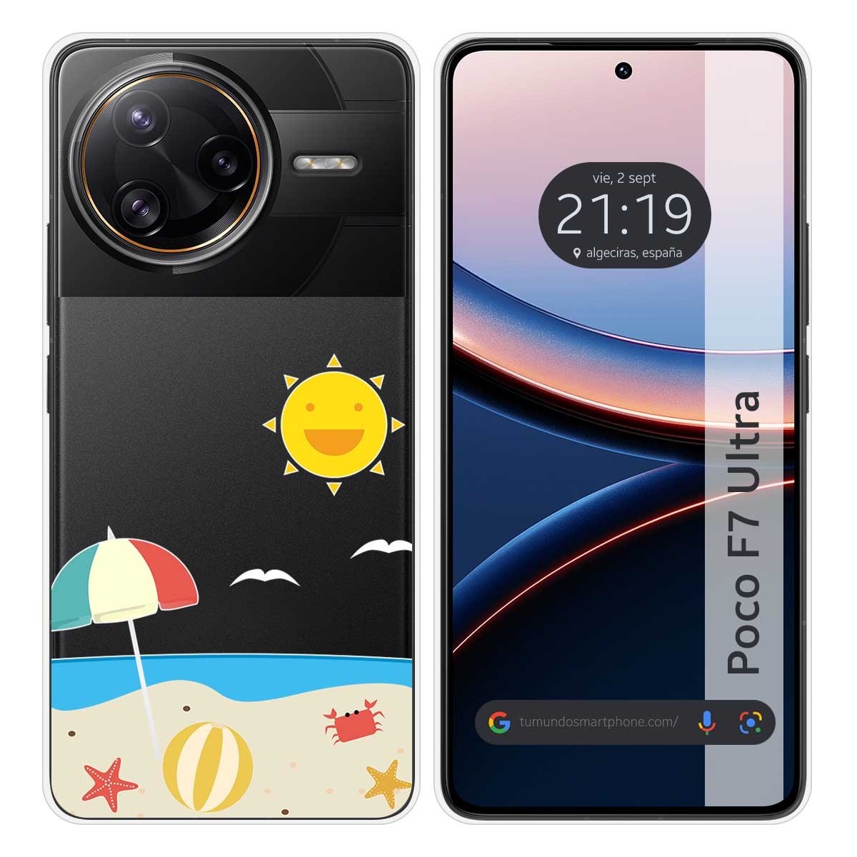 Funda Silicona Transparente para Xiaomi Poco F7 Ultra 5G diseño Playa Dibujos