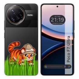 Funda Silicona Transparente para Xiaomi Poco F7 Ultra 5G diseño Tigre Dibujos