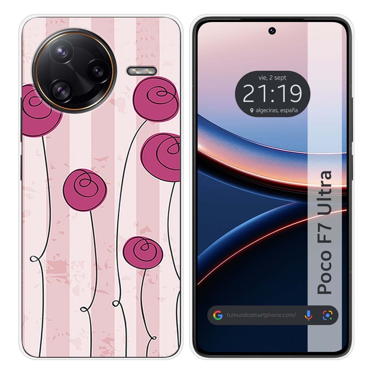 Funda Silicona para Xiaomi Poco F7 Ultra 5G diseño Flores Vintage Dibujos