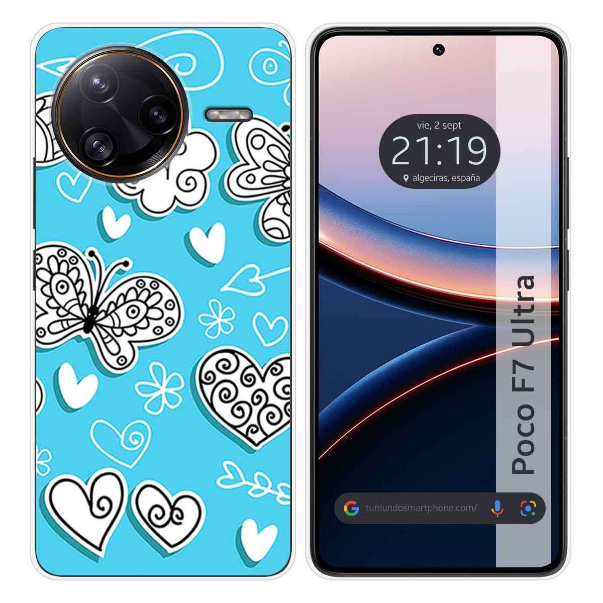 Funda Silicona para Xiaomi Poco F7 Ultra 5G diseño Mariposas Dibujos