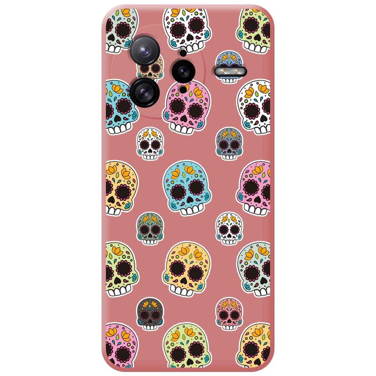 Funda Silicona Líquida Rosa para Xiaomi Poco F7 Ultra 5G diseño Catrina Dibujos
