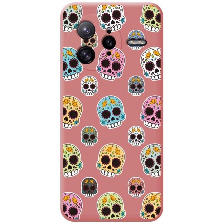 Funda Silicona Líquida Rosa para Xiaomi Poco F7 Ultra 5G diseño Catrina Dibujos