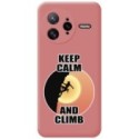 Funda Silicona Líquida Rosa para Xiaomi Poco F7 Ultra 5G diseño Mujer Escalada Dibujos