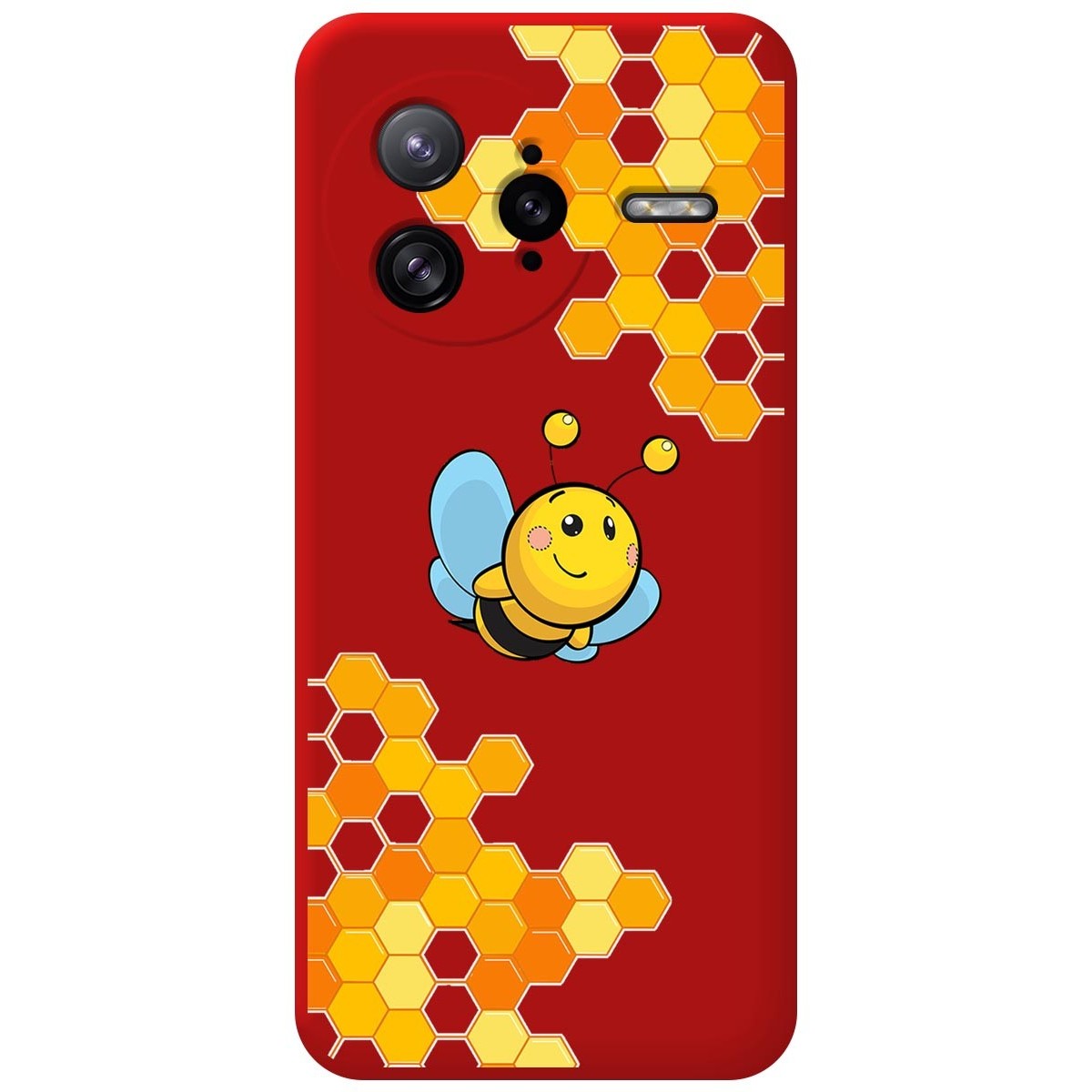 Funda Silicona Líquida Roja para Xiaomi Poco F7 Ultra 5G diseño Abeja Dibujos