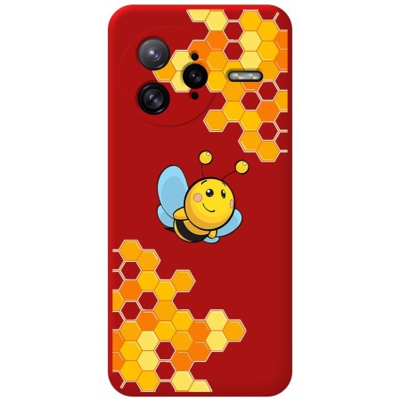 Funda Silicona Líquida Roja para Xiaomi Poco F7 Ultra 5G diseño Abeja Dibujos