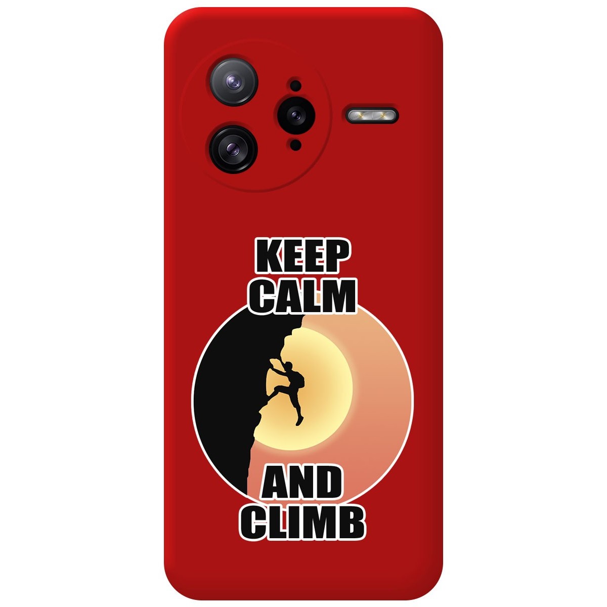 Funda Silicona Líquida Roja para Xiaomi Poco F7 Ultra 5G diseño Hombre Escalada Dibujos