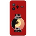 Funda Silicona Líquida Roja para Xiaomi Poco F7 Ultra 5G diseño Mujer Escalada Dibujos