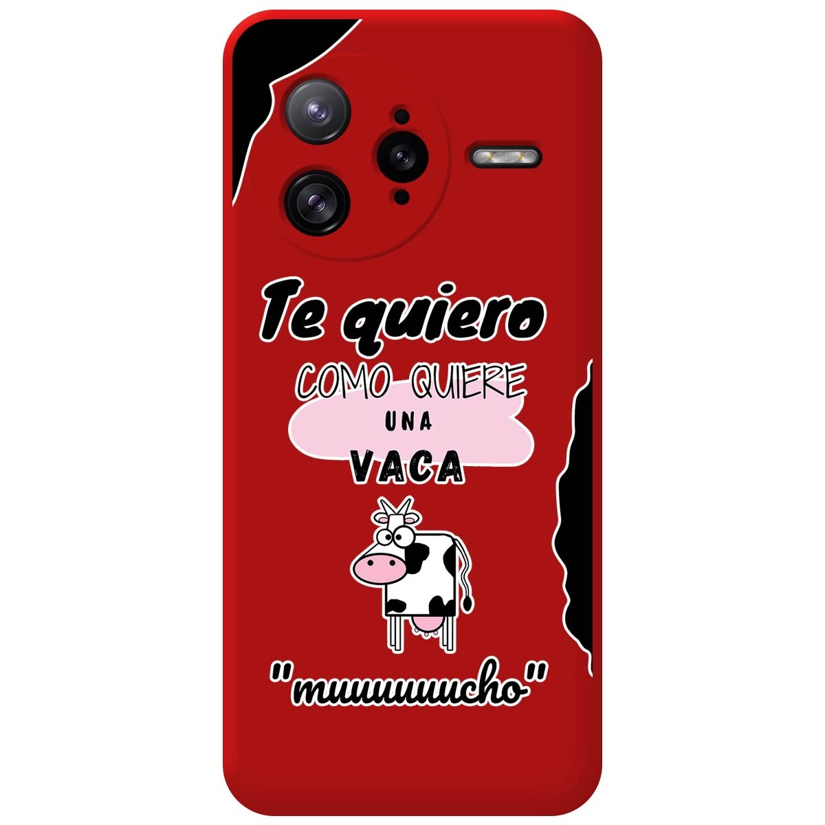 Funda Silicona Líquida Roja para Xiaomi Poco F7 Ultra 5G diseño Vaca Dibujos