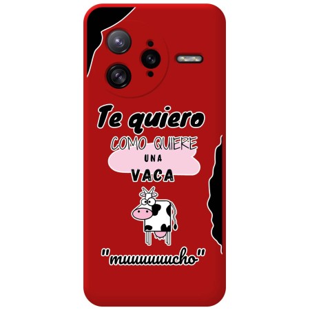 Funda Silicona Líquida Roja para Xiaomi Poco F7 Ultra 5G diseño Vaca Dibujos