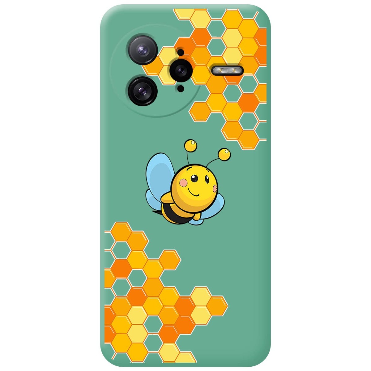 Funda Silicona Líquida Verde para Xiaomi Poco F7 Ultra 5G diseño Abeja Dibujos