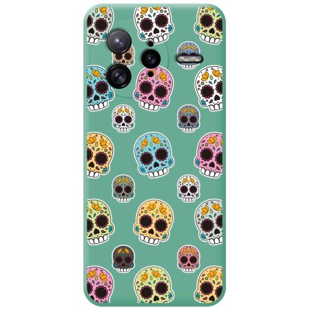 Funda Silicona Líquida Verde para Xiaomi Poco F7 Ultra 5G diseño Catrina Dibujos