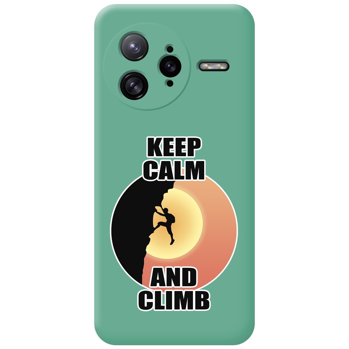 Funda Silicona Líquida Verde para Xiaomi Poco F7 Ultra 5G diseño Hombre Escalada Dibujos