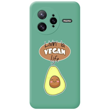 Funda Silicona Líquida Verde para Xiaomi Poco F7 Ultra 5G diseño Vegan Life Dibujos