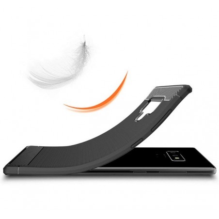 Funda Gel Tpu Tipo Carbon Negra para Samsung Galaxy Note 9