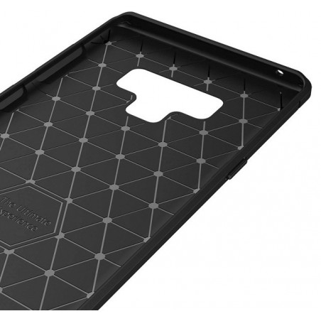 Funda Gel Tpu Tipo Carbon Negra para Samsung Galaxy Note 9