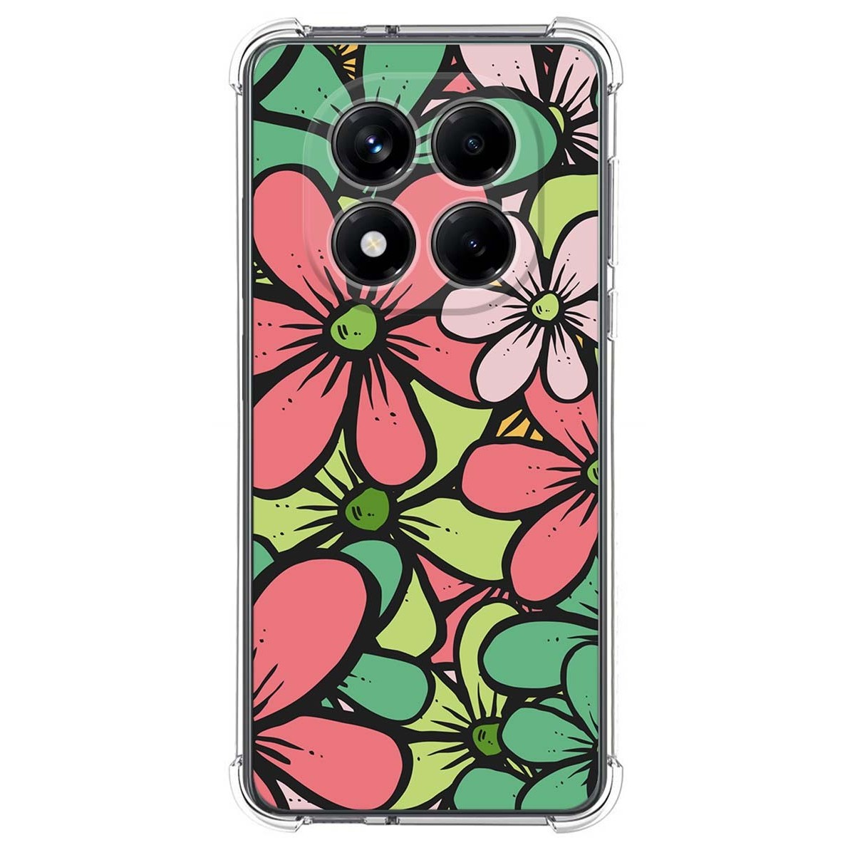 Funda Silicona Antigolpes para Xiaomi Redmi Note 14 Pro 4G diseño Flores 02 Dibujos