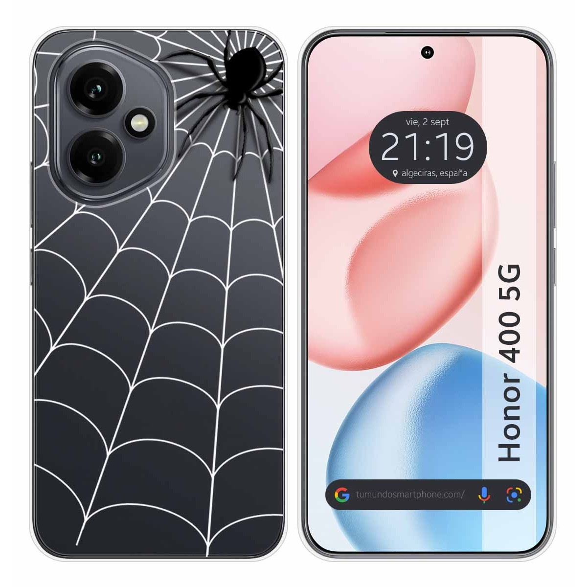 Funda Silicona Transparente para Huawei Honor 400 5G diseño Araña Dibujos