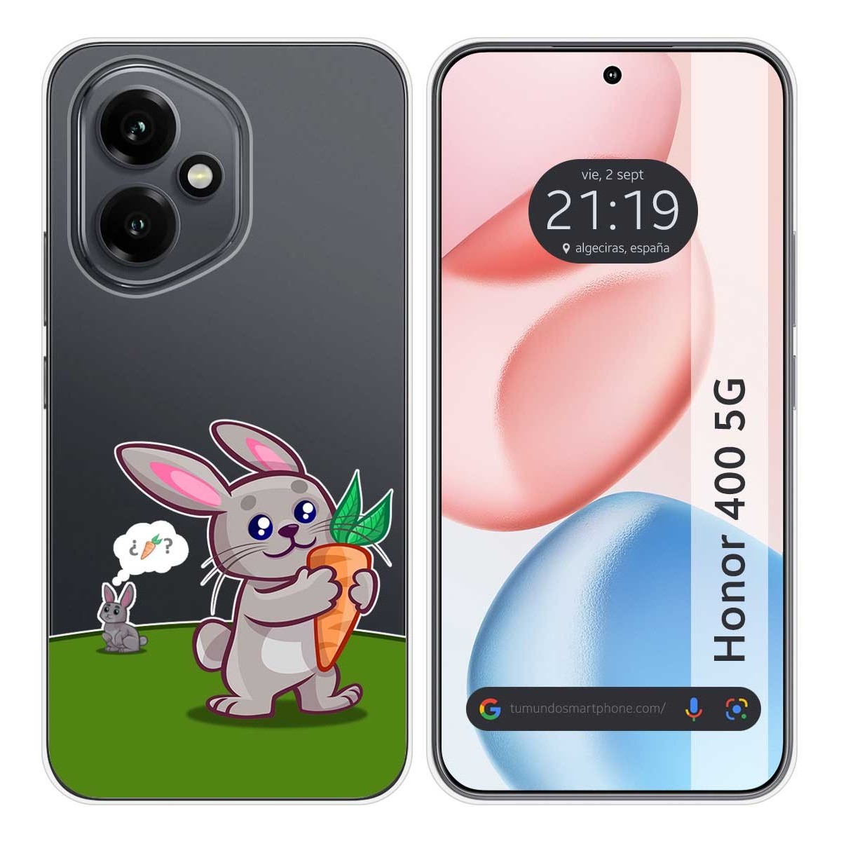 Funda Silicona Transparente para Huawei Honor 400 5G diseño Conejo Dibujos