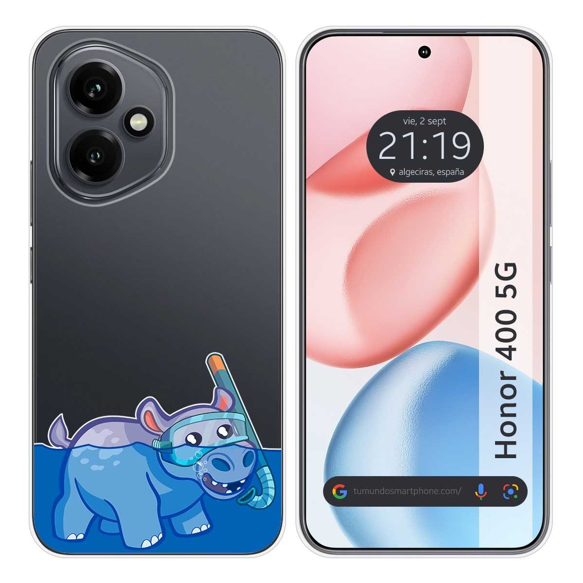 Funda Silicona Transparente para Huawei Honor 400 5G diseño Hipo Dibujos