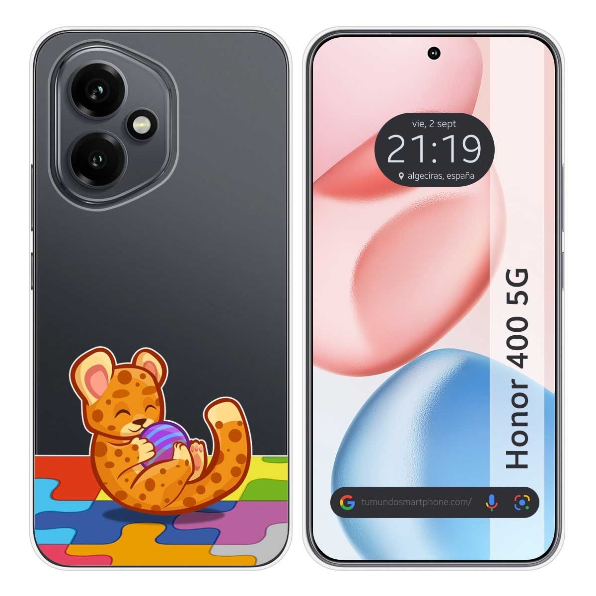Funda Silicona Transparente para Huawei Honor 400 5G diseño Leopardo Dibujos