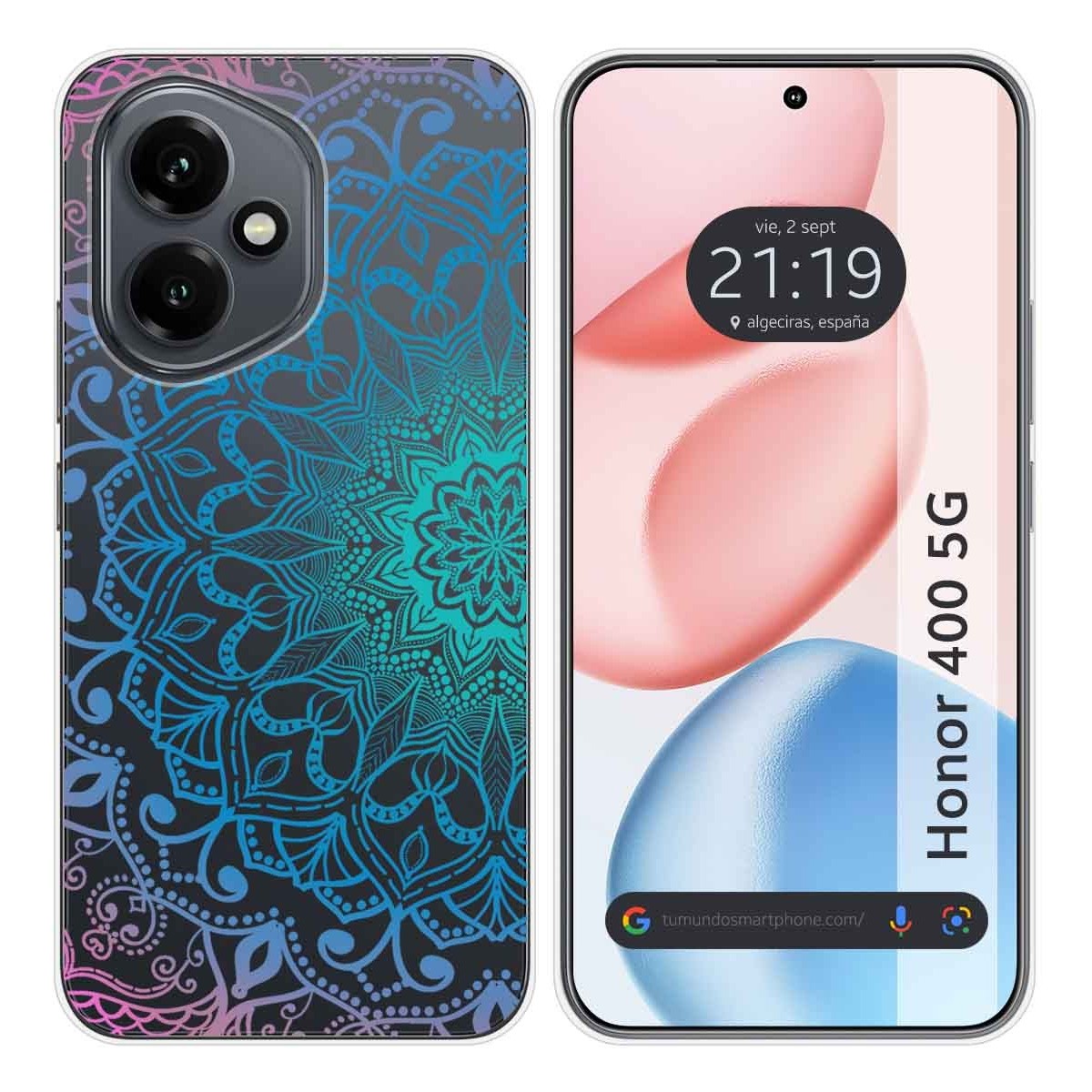 Funda Silicona Transparente para Huawei Honor 400 5G diseño Mandala Dibujos