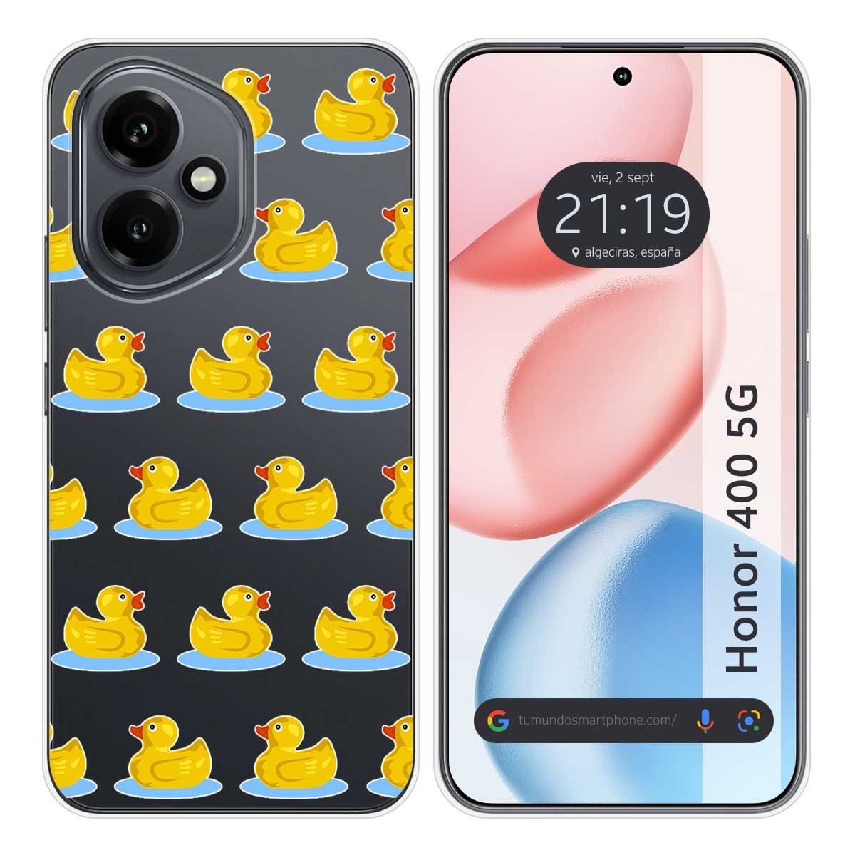 Funda Silicona Transparente para Huawei Honor 400 5G diseño Pato Dibujos