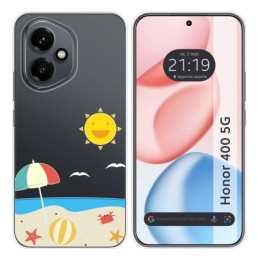 Funda Silicona Transparente para Huawei Honor 400 5G diseño Playa Dibujos