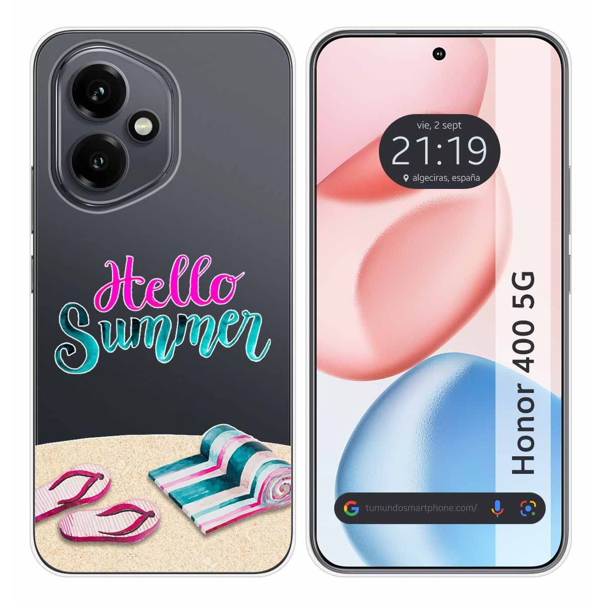 Funda Silicona Transparente para Huawei Honor 400 5G diseño Summer Dibujos