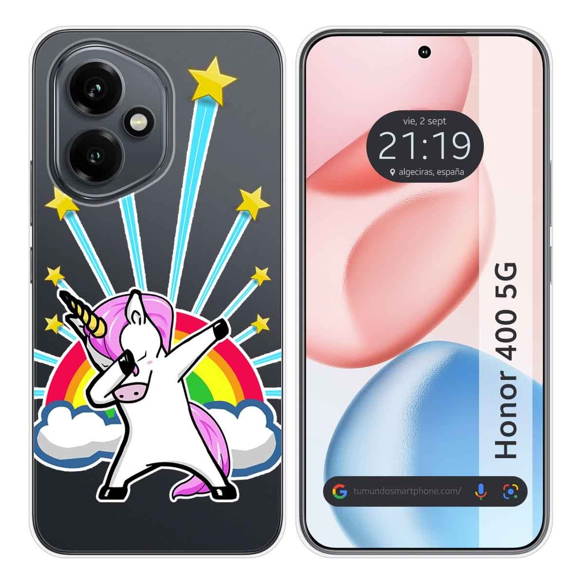 Funda Silicona Transparente para Huawei Honor 400 5G diseño Unicornio Dibujos