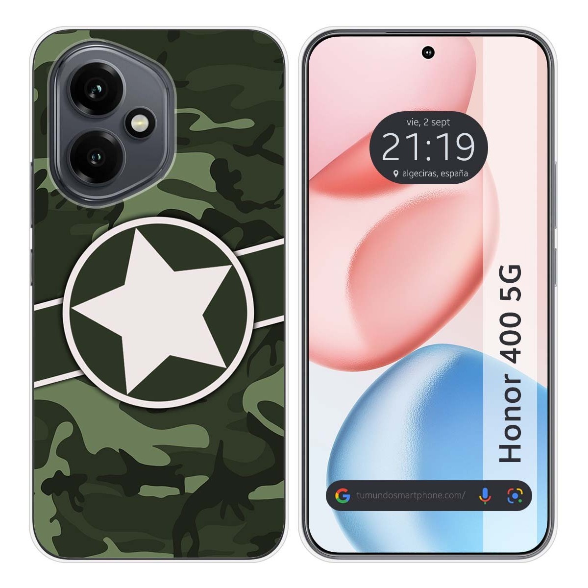 Funda Silicona para Huawei Honor 400 5G diseño Camuflaje 01 Dibujos