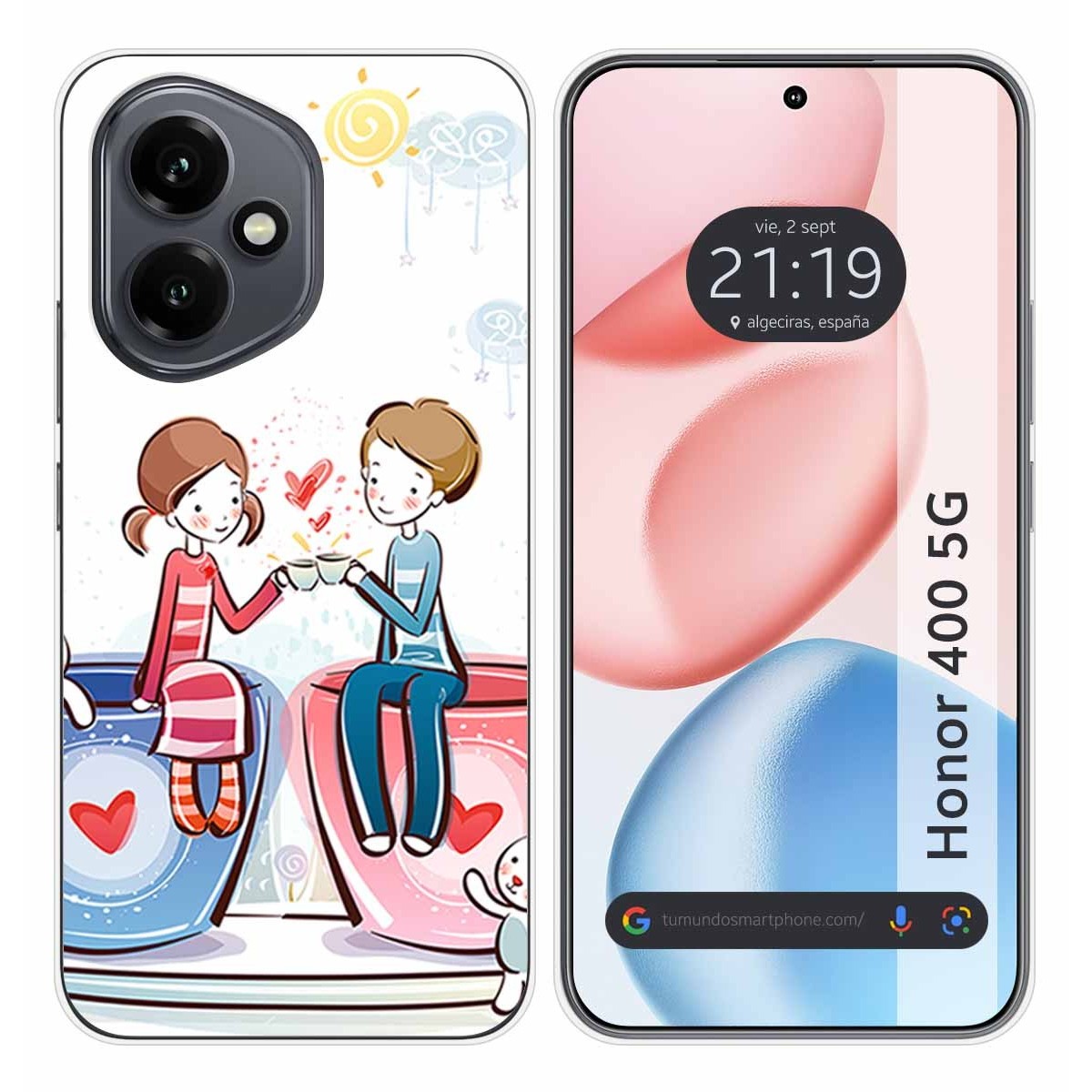 Funda Silicona para Huawei Honor 400 5G diseño Café Dibujos
