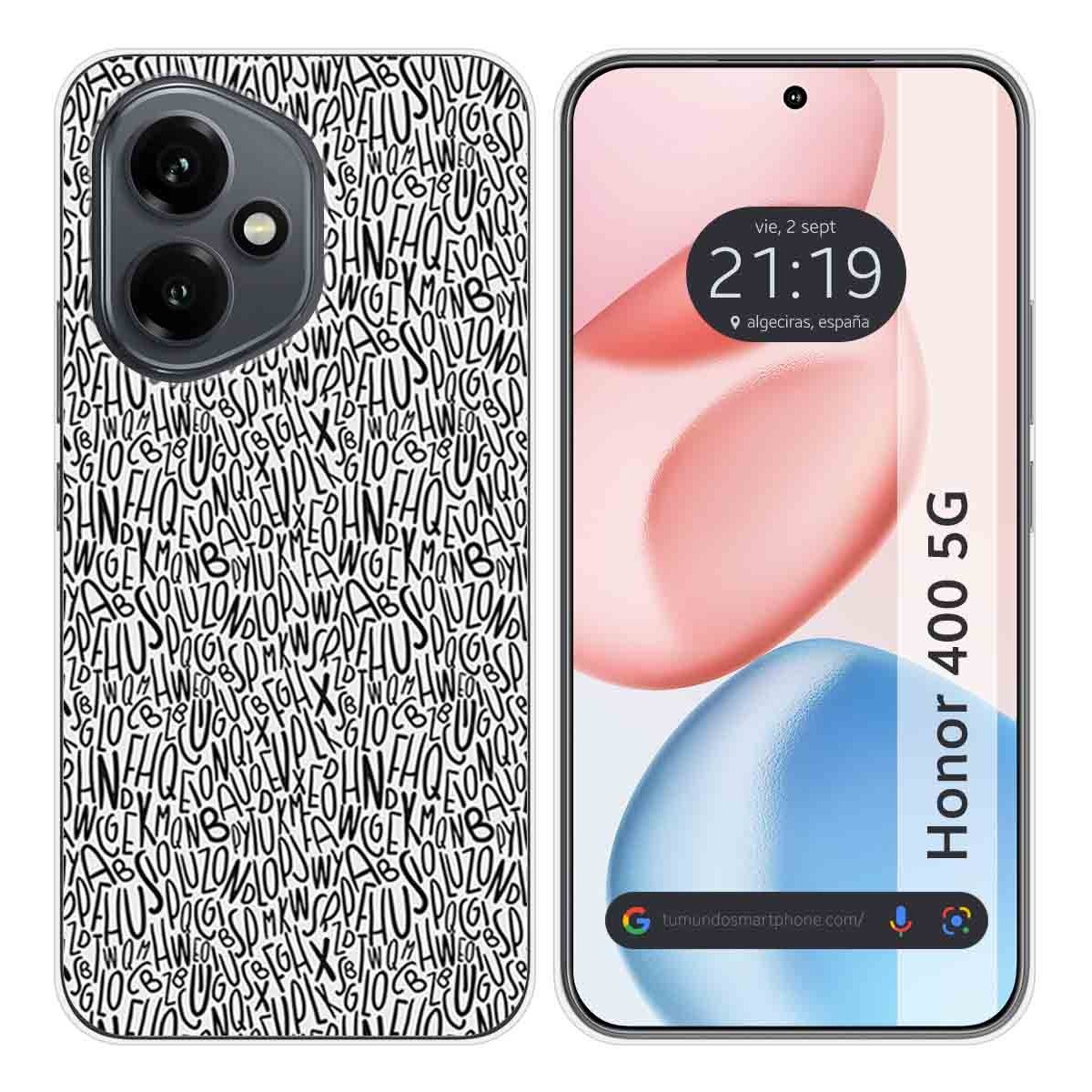 Funda Silicona para Huawei Honor 400 5G diseño Letras Dibujos