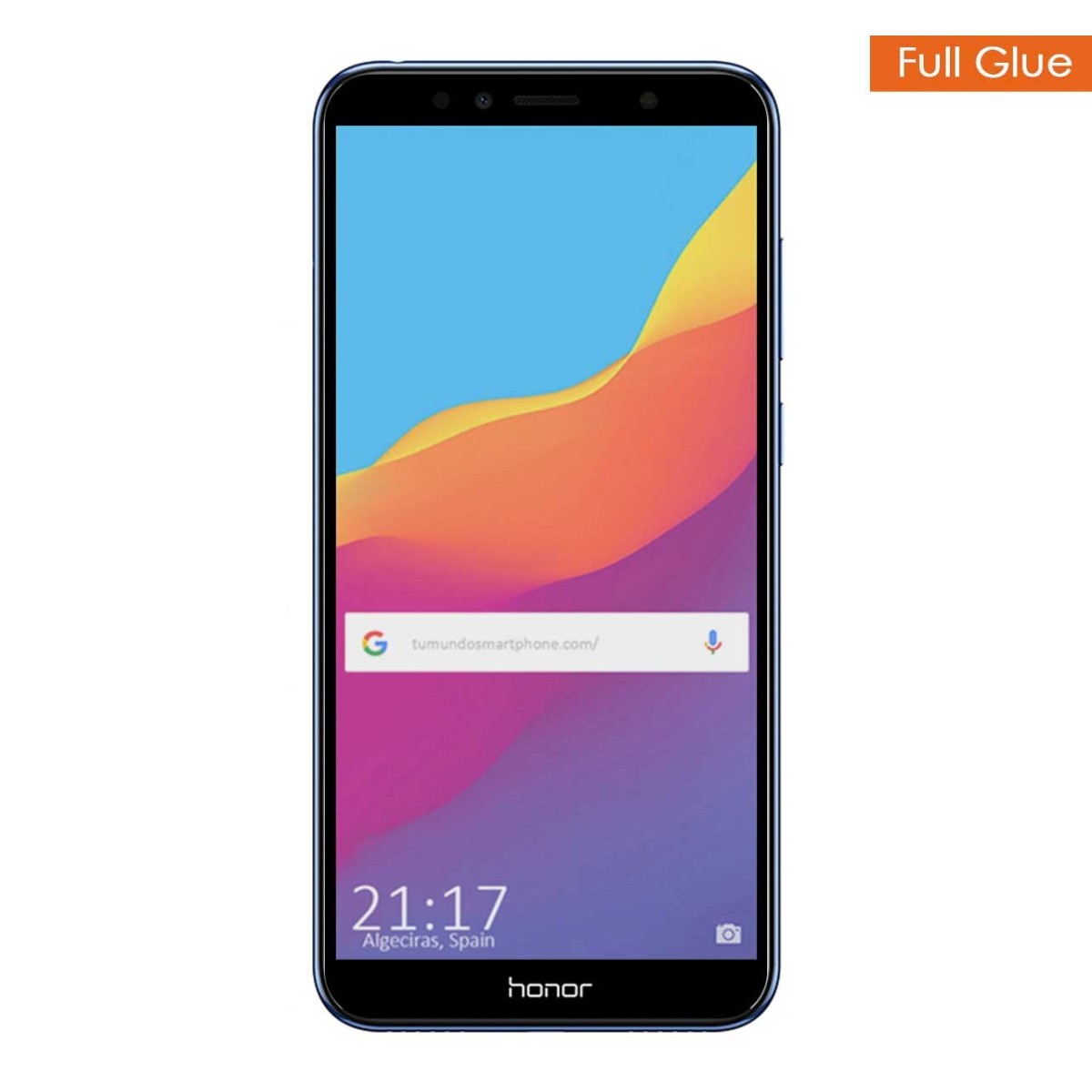 Protector Cristal Templado Completo Full Glue Negro para Huawei Honor 7A / Y6 2018 Vidrio