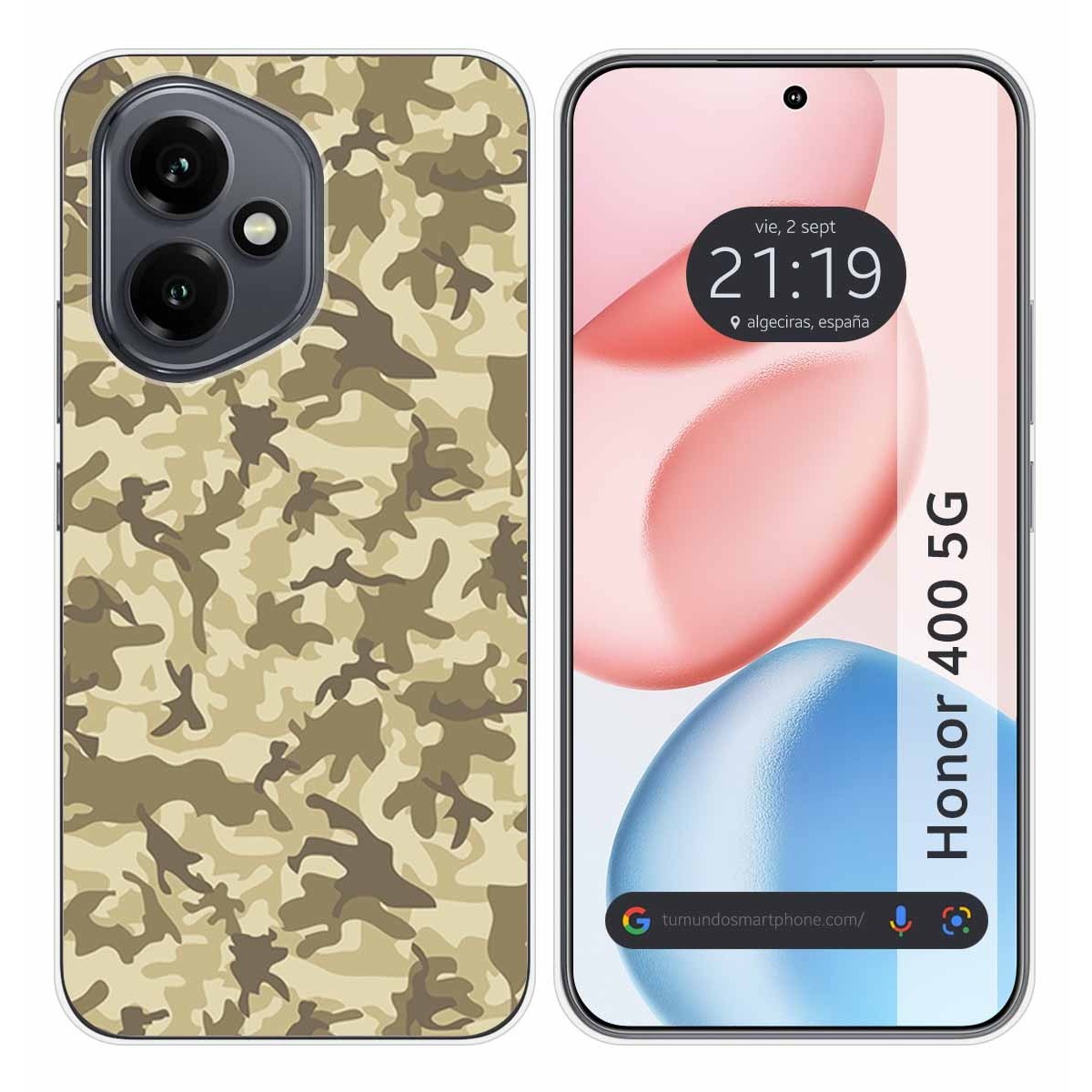 Funda Silicona para Huawei Honor 400 5G diseño Sand Camuflaje Dibujos