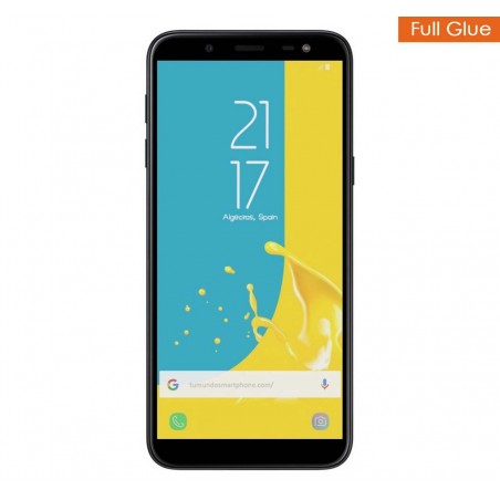 Protector Cristal Templado Completo Full Glue Negro para Samsung Galaxy J6 (2018) Vidrio