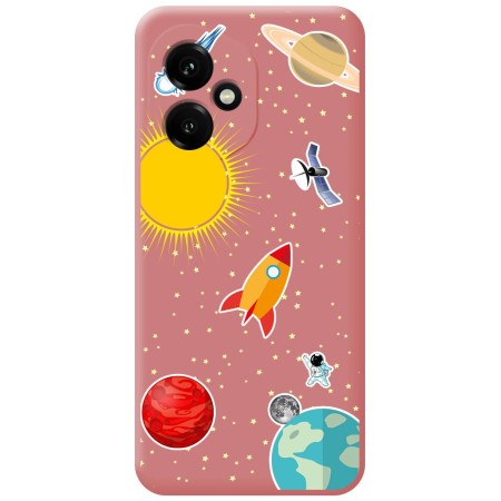 Funda Silicona Líquida Rosa para Huawei Honor 400 5G diseño Espacio Dibujos