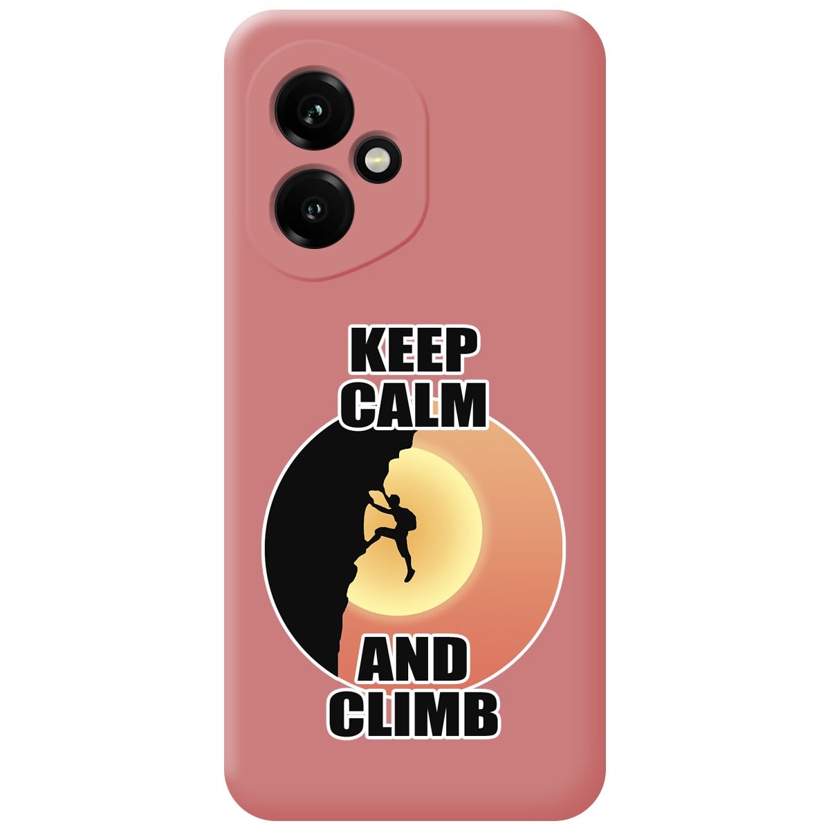 Funda Silicona Líquida Rosa para Huawei Honor 400 5G diseño Hombre Escalada Dibujos