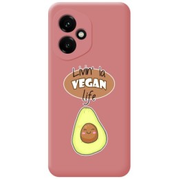 Funda Silicona Líquida Rosa para Huawei Honor 400 5G diseño Vegan Life Dibujos