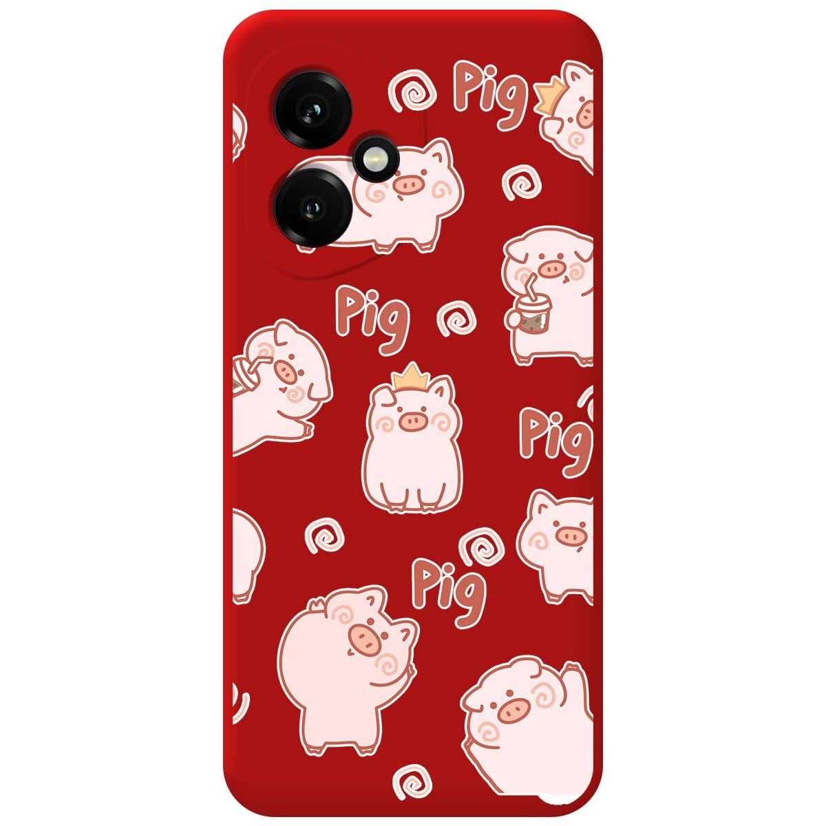 Funda Silicona Líquida Roja para Huawei Honor 400 5G diseño Cerdos Dibujos