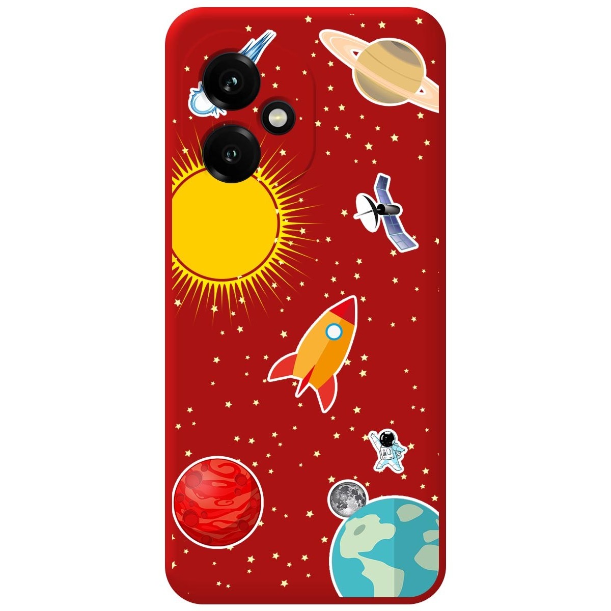 Funda Silicona Líquida Roja para Huawei Honor 400 5G diseño Espacio Dibujos