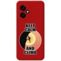 Funda Silicona Líquida Roja para Huawei Honor 400 5G diseño Hombre Escalada Dibujos