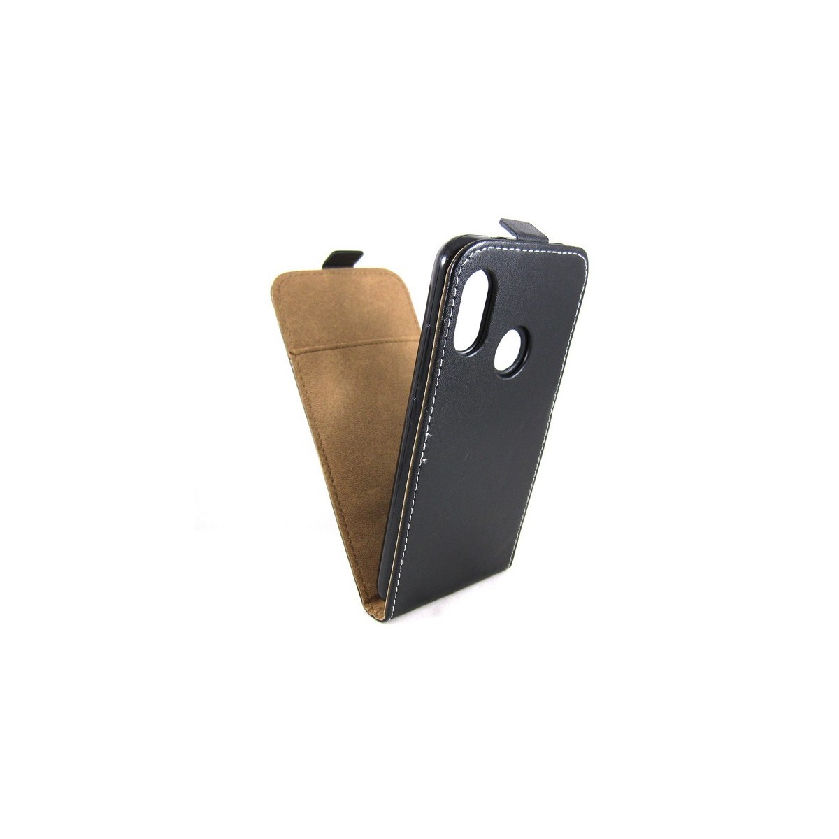Funda Piel Premium Negra Ultra-Slim para Xiaomi Redmi 6 Pro / Mi A2 Lite